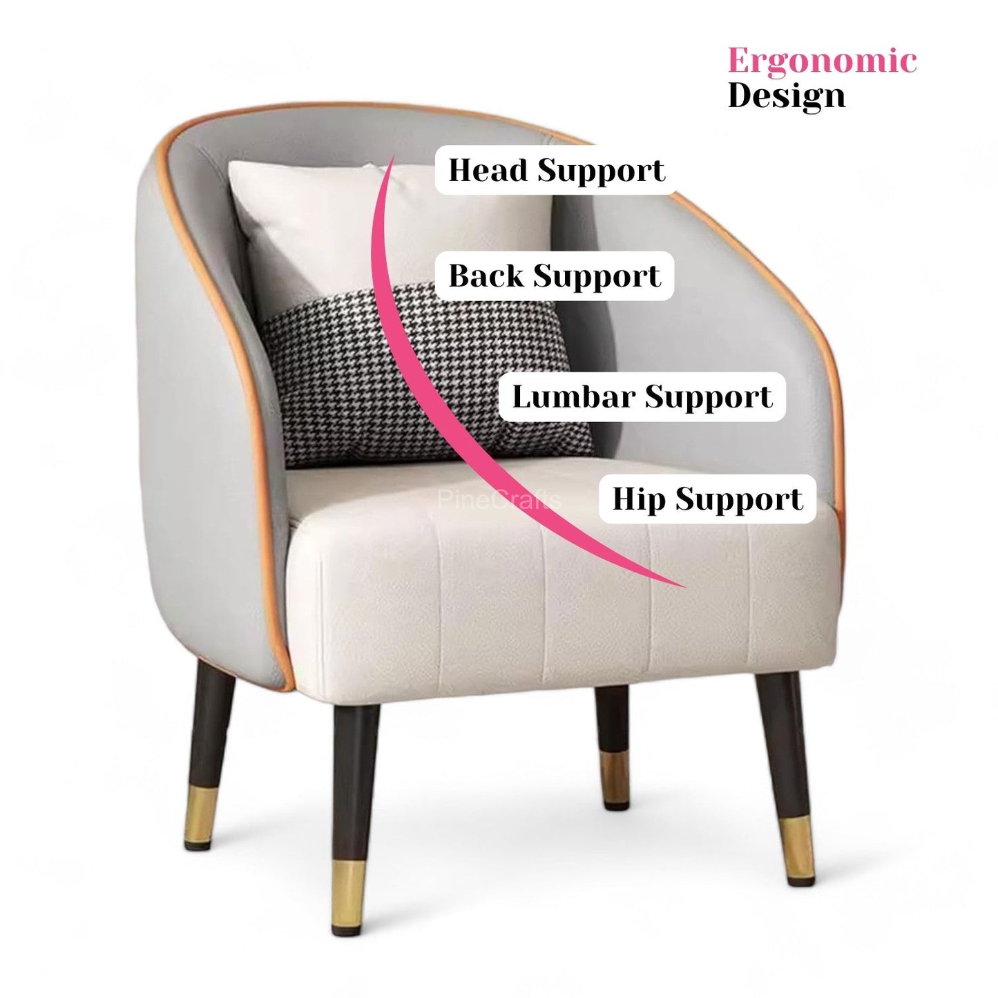 Stylish Wingback Fabric Armchair