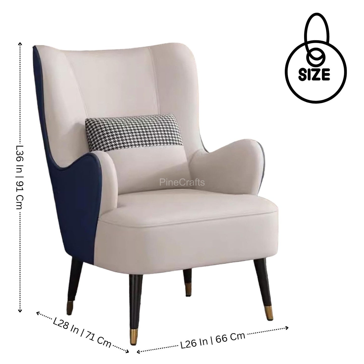 Modern Fabric Wingback Chair