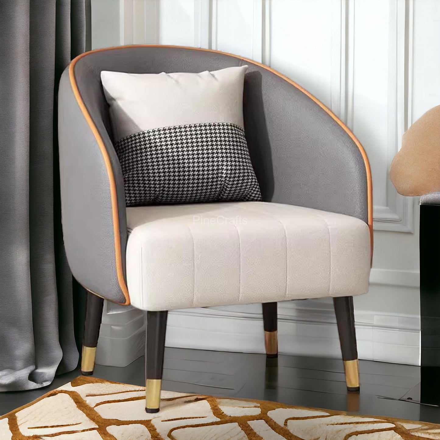 Stylish Wingback Fabric Armchair