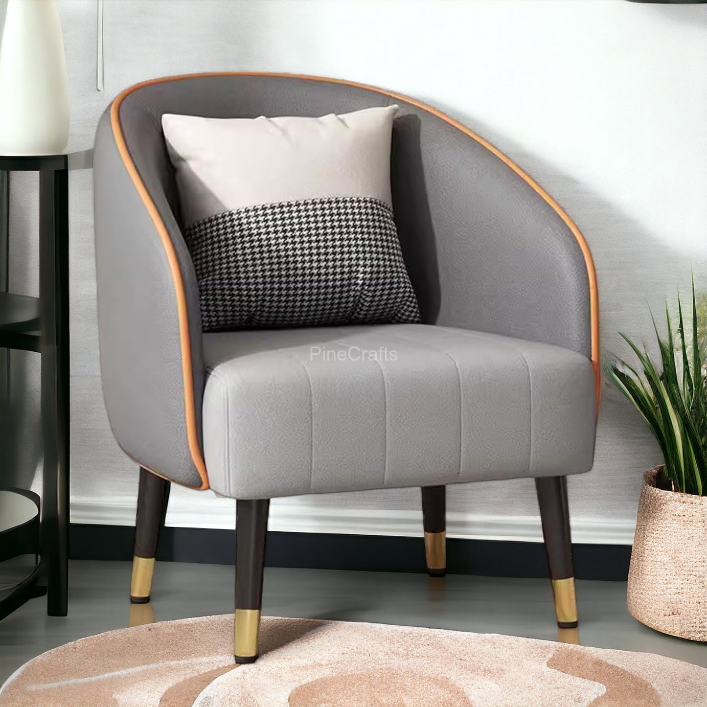 Stylish Wingback Fabric Armchair