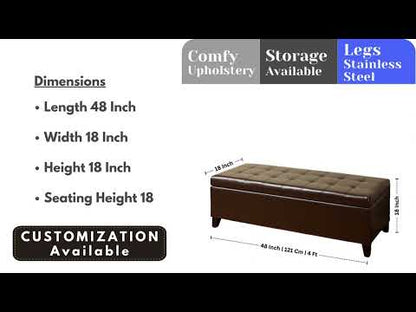 Ottoman Bench with Foldable Storage Cubes - Flexible and Functional Design