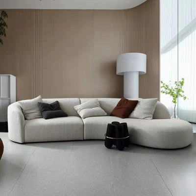 Solid Wood Round Sofa | Off White