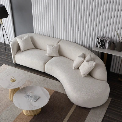 Solid Wood Round Sofa | Off White