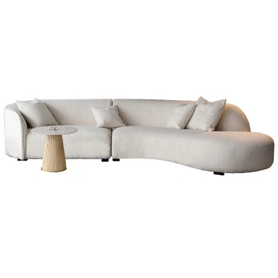 Solid Wood Round Sofa | Off White