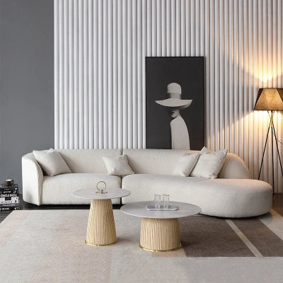 Solid Wood Round Sofa | Off White