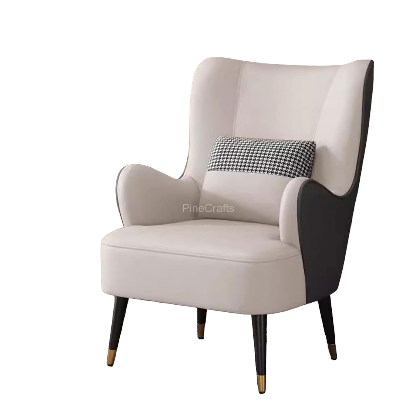 Modern Fabric Wingback Chair