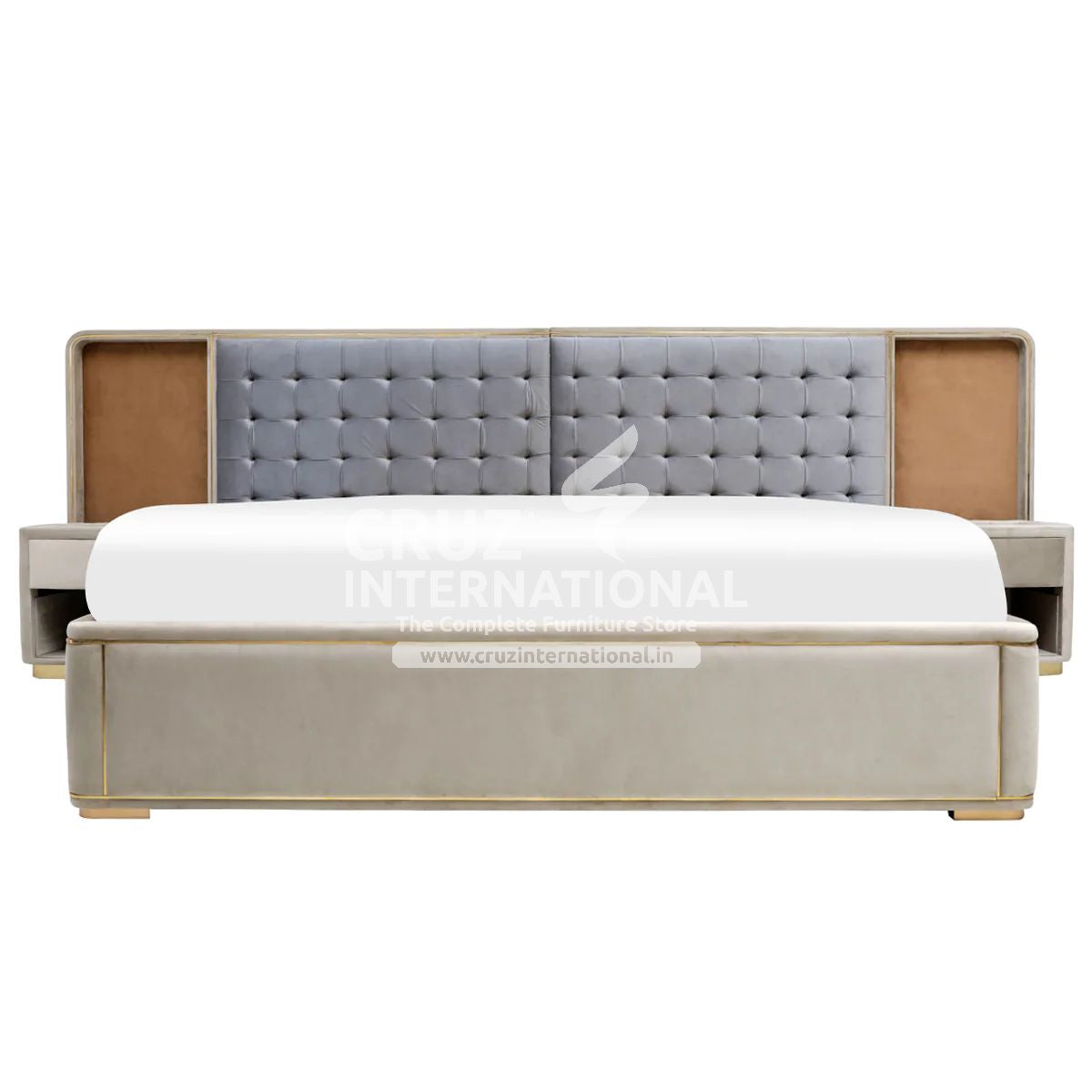 Modern Andrea Classic Gaia Bed | 2 Sizes Available | with Side table CRUZ INTERNATIONAL