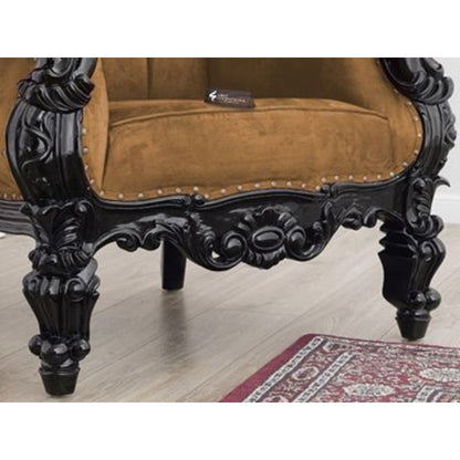 Maharaja Halvar Chair | Solid wood | Velvet CRUZ INTERNATIONAL