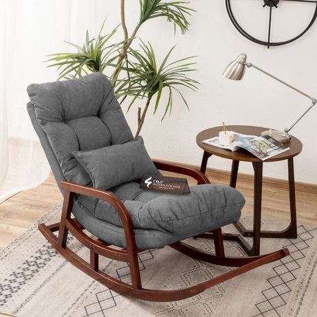 Premium Terje Comfort Rocking Chair | Rosewood | 12 Colours Available CRUZ INTERNATIONAL