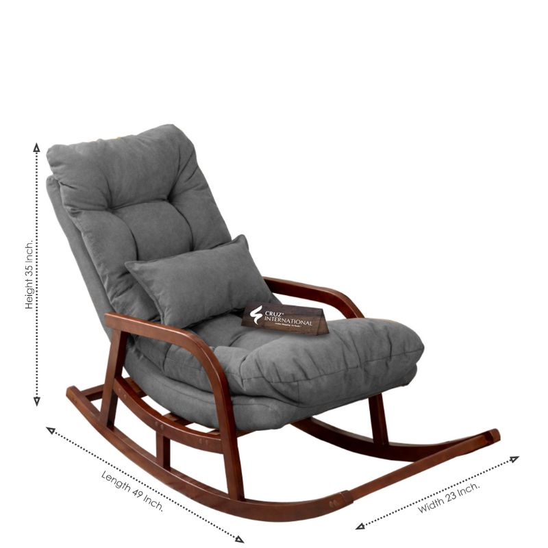 Premium Terje Comfort Rocking Chair | Rosewood | 12 Colours Available CRUZ INTERNATIONAL