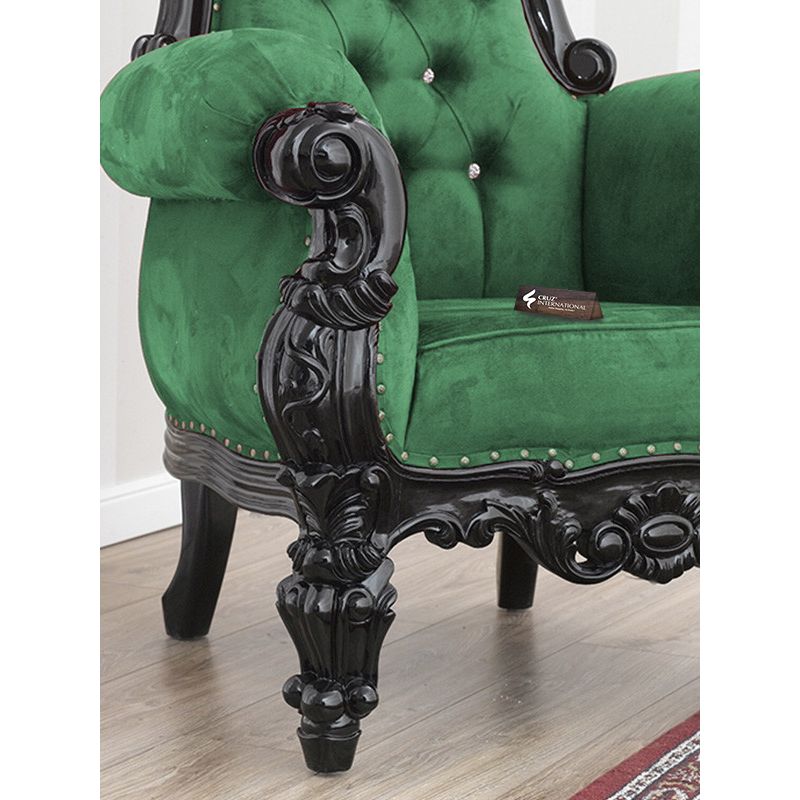 Maharaja Halvar Chair | Solid wood | Velvet CRUZ INTERNATIONAL