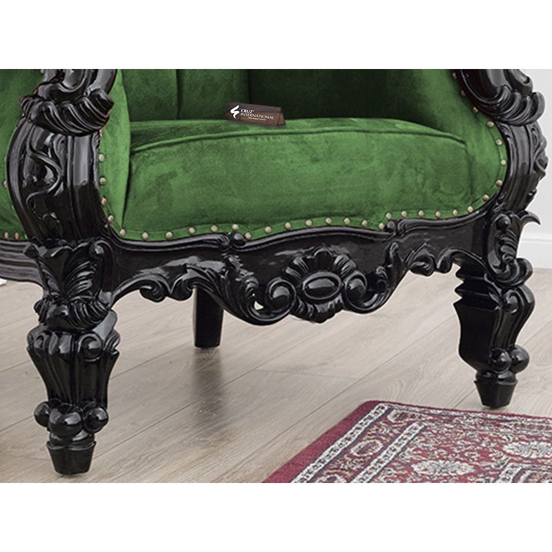 Maharaja Halvar Chair | Solid wood | Velvet CRUZ INTERNATIONAL