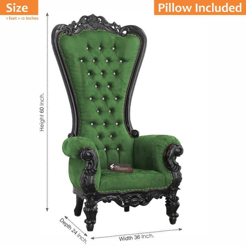 Maharaja Halvar Chair | Solid wood | Velvet CRUZ INTERNATIONAL