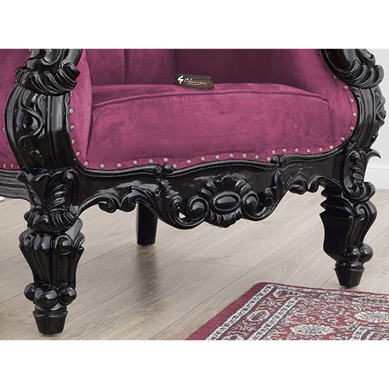 Maharaja Halvar Chair | Solid wood | Velvet CRUZ INTERNATIONAL