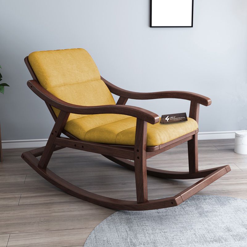 Premium Ralph House Rocking Chair | Rosewood | 13 Fabric Colour Available CRUZ INTERNATIONAL