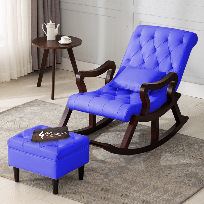 Premium Gustaf Rocking Chair+Footrest | Rosewood | 17 Colours Available CRUZ INTERNATIONAL