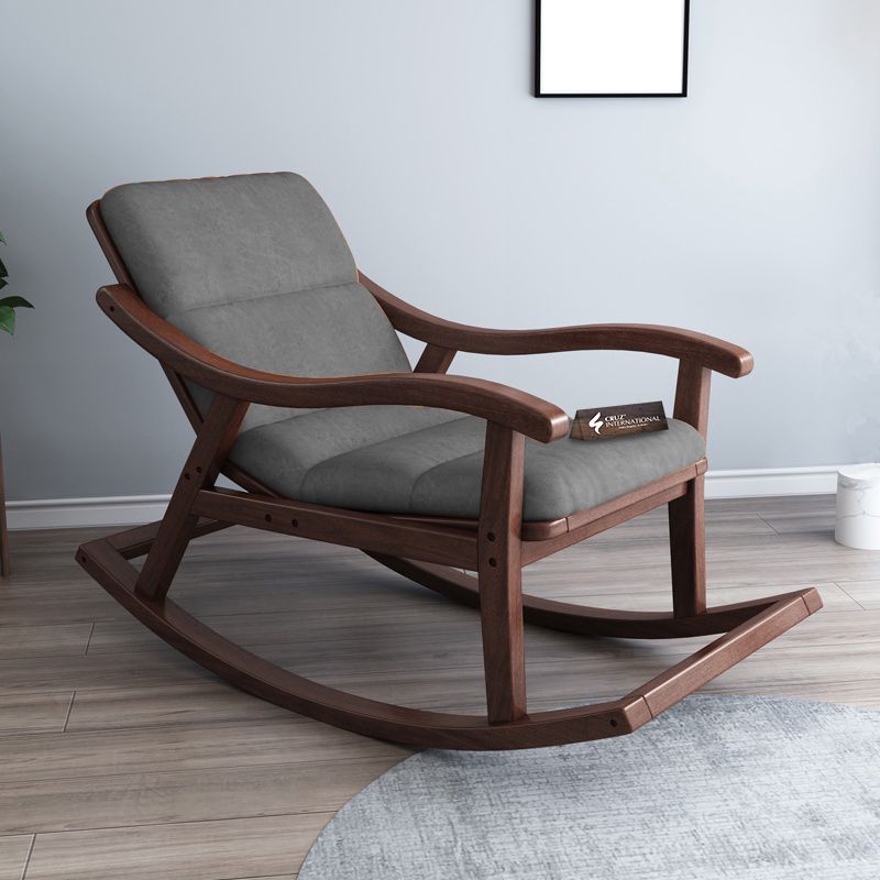 Premium Ralph House Rocking Chair | Rosewood | 13 Fabric Colour Available CRUZ INTERNATIONAL