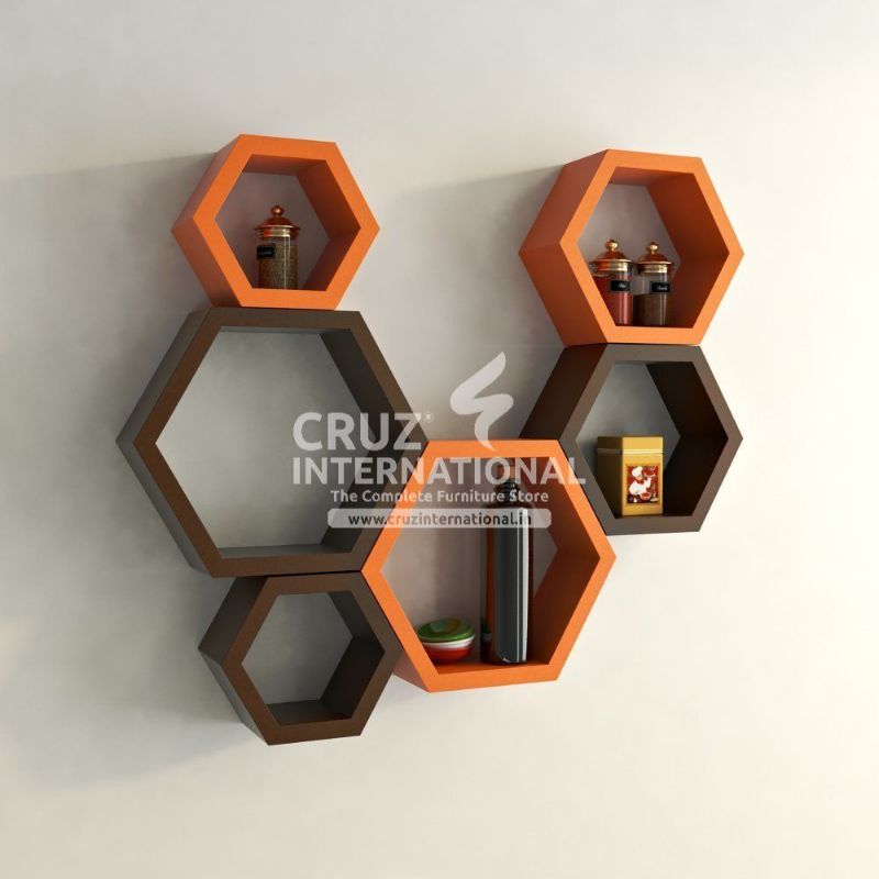 Decor Wooden Wall Rack Shelves CRUZ INTERNATIONAL