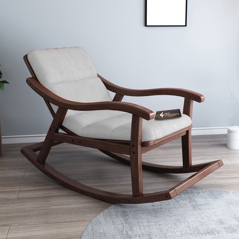 Premium Ralph House Rocking Chair | Rosewood | 13 Fabric Colour Available CRUZ INTERNATIONAL