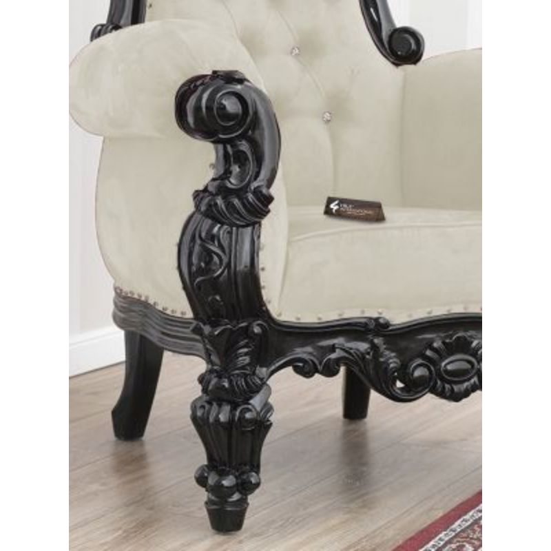 Maharaja Halvar Chair | Solid wood | Velvet CRUZ INTERNATIONAL