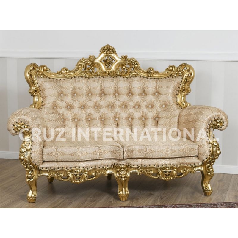 Classic Archie Carving Sofa | Teakwood CRUZ INTERNATIONAL