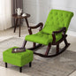 Premium Gustaf Rocking Chair+Footrest | Rosewood | 17 Colours Available CRUZ INTERNATIONAL