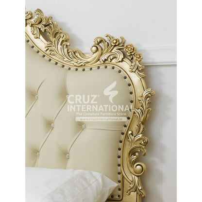 Maharaja Carving Chantelle Bed (Golden Antique Finish) CRUZ INTERNATIONAL