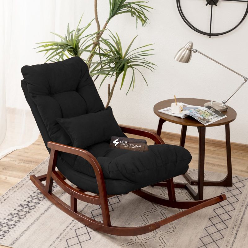 Premium Terje Comfort Rocking Chair | Rosewood | 12 Colours Available CRUZ INTERNATIONAL