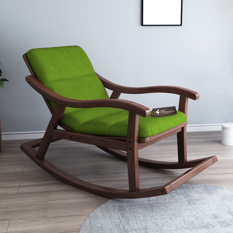 Premium Ralph House Rocking Chair | Rosewood | 13 Fabric Colour Available CRUZ INTERNATIONAL