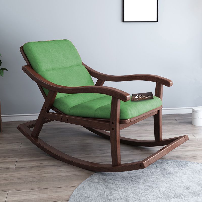 Premium Ralph House Rocking Chair | Rosewood | 13 Fabric Colour Available CRUZ INTERNATIONAL