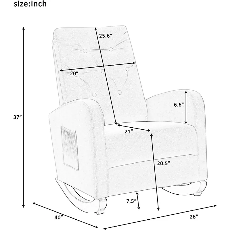 Premium Cozy Rocking & Living Chair CRUZ INTERNATIONAL