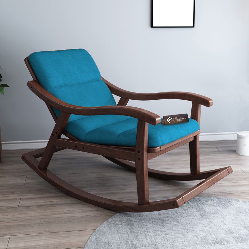 Premium Ralph House Rocking Chair | Rosewood | 13 Fabric Colour Available CRUZ INTERNATIONAL