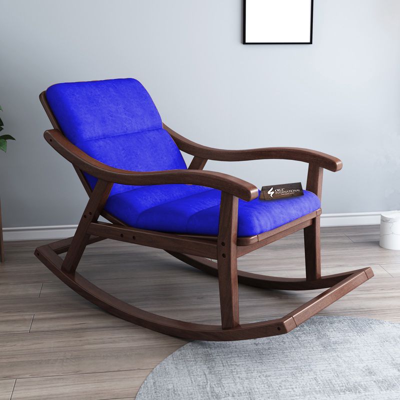 Premium Ralph House Rocking Chair | Rosewood | 13 Fabric Colour Available CRUZ INTERNATIONAL