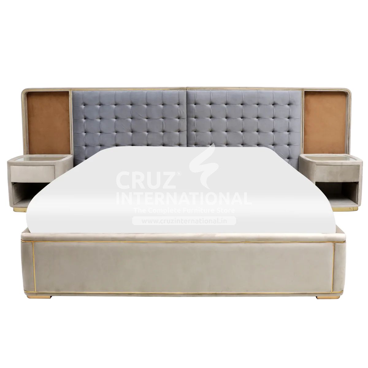 Modern Andrea Classic Gaia Bed | 2 Sizes Available | with Side table CRUZ INTERNATIONAL