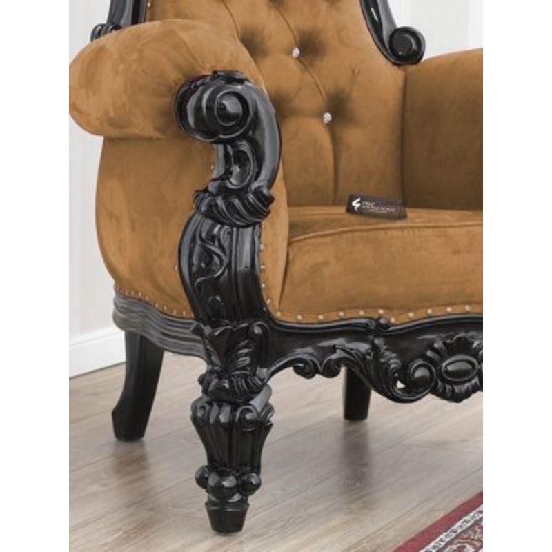 Maharaja Halvar Chair | Solid wood | Velvet CRUZ INTERNATIONAL