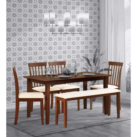 Classic Juan Dinning Table | Standard | Chair 4 + Bench 1 CRUZ INTERNATIONAL